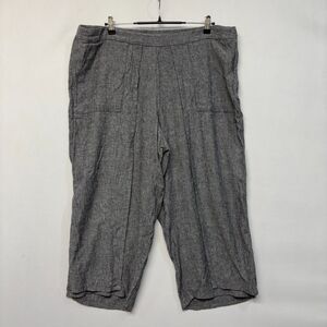 J Jill Pure Jill Women Wide Leg Cropped Pants Size 2X Linen Blend C034 -2
